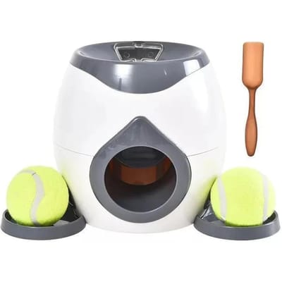 Huisdier Tennis Voedsel Beloning Machine Interactieve Bal Lanceerder Training Langzaam Voedsel Speelgoed Geschikt voor Katten en Honden Speelgoed gray