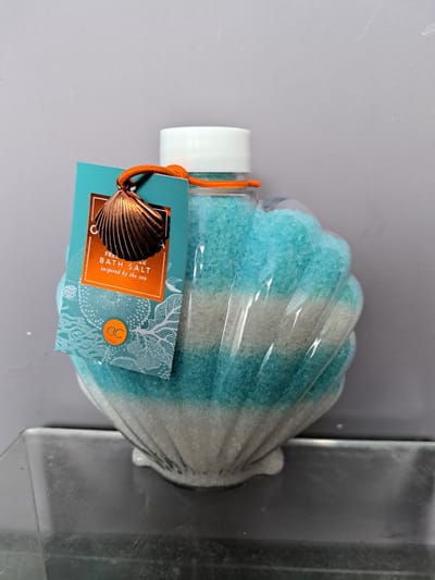 ocean breeze badzout - geinspireerd door de zee - schelp - turquoise - wit