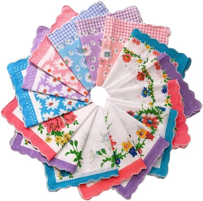Zakdoek Dames - Bloemen Bandana - Snel Zweet Opnemen - Hoge Absorptie - 30x30 cm - Willekeurig