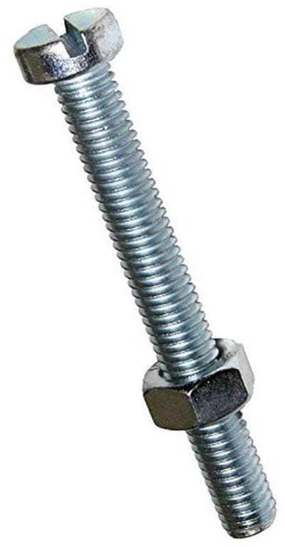 Cilinderschroeven met sleuf - Schroeven met moer - Bevestigen van onderdelen - Galvanisch verzinkt - M 4 x 25 - Zilverkleurig