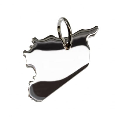 Zilveren Landkaart Syrië ketting hanger
