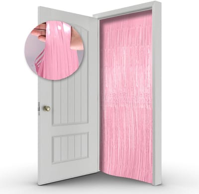 Backdrop Deurgordijn Gordijn Licht Roze Gender Reveal Versiering Babyshower Deur Folie Gordijn Versiering - 100*200 Cm