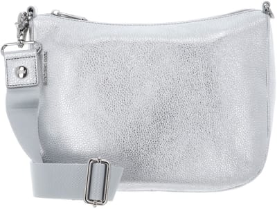 MANDARINA DUCK Leren schoudertas Mellow Metal Hobo Silver zilverkleurig