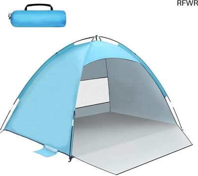 RFWR® Lichtgewicht Strandtent voor 2-3 Personen met UPF 50+ Bescherming - Ideaal voor Camping en Strand