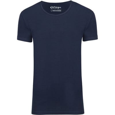 Garage 205 - Bodyfit T-shirt diepe ronde hals korte mouw navy XXL 95% katoen 5% elastan