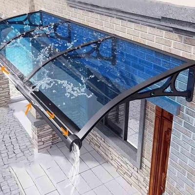 Buiten Luifel - Regenhoes - Bescherming Buiten - Weerbestendig Aluminium Frame - 100 x 80 cm - Blauw