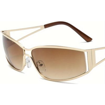 Retro ovale modebril voor dames, lichtgewicht decoratieve lenzen, retro streetstyle accessoires, trendy casual items. donkerbruine kleur