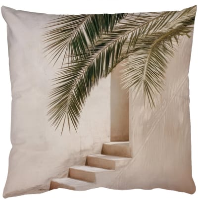 Sierkussens - Kussentjes Woonkamer - 50x50 cm - Palmboom - Schaduw - Trap - Beige