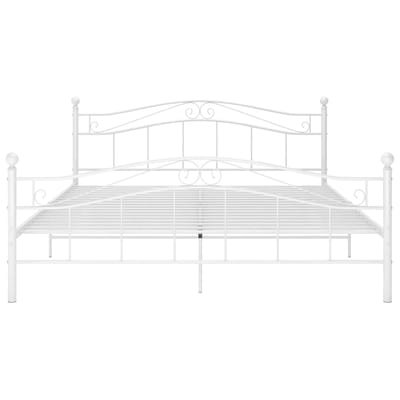 vidaXL - Bedframe - metaal - wit - 160x200 - cm