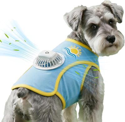 Honden Koelvest - Hondenoutfit Ventilator - Buitenwandelingen - 3 Snelheden Ventilator - Maat M - Blauw