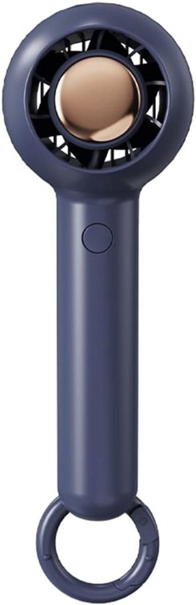 KZQ Draagbare ventilator - Handventilator - Turboventilator - Stille ventilator - met karabijnhaak - USB-oplaadkabel - 1200 mAh - 2 instelbare windsnelheden - Stille werking - Geschikt voor buiten, thuis, op reis en in studentenkamers - Blauw
