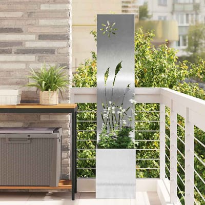 vidaXL - Tuin - Privacy - Scherm - Zilver - 32 - x - 32 - x - 150 - cm - Roestvrij - staal