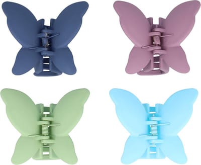 Haarsoires Haarspeld haarklemmen 6cm – XL Vlindervorm – Blauw Groen Paars – Set van 4 - Haarclip Klem - Hair Claw - voor Opsteken Haar - Hair Clip - Decoratieve Haaraccessoire