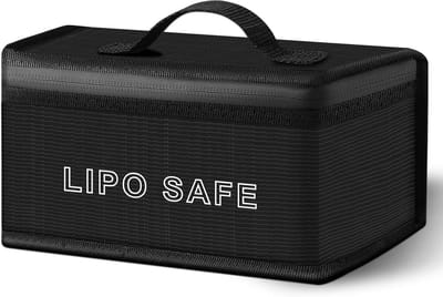 Thijox - Vicloon Lipo-batterijtas, Brandwerende en Waterdichte Batterijopslag, Duurzaam Handvat, Dubbele Rits, Ideaal voor Lithiumbatterijen, Zwart
