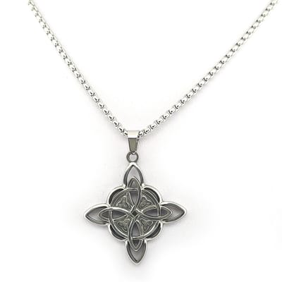 Herenketting met keltische Viking knoop hanger - 60 cm - staal