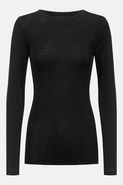 Shirt met lange mouwen Serie Wool&Silk Zwart