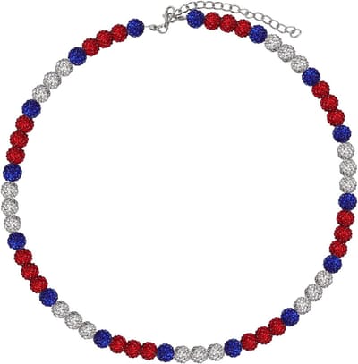 30 cm Baseball Ketting met Rhinestone Kralen, Sportieve Sieraad voor Jongens en Meisjes, Perfect als Cadeau voor Sportliefhebbers en Fans