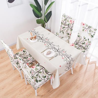 Gemakkelijk Schoonmaken Tafelkleed Pvc Waterdicht Oliebestendig Eetkamer Tafelkleed Bloemenprint Anti Koffie Thee Tafelkleed 90x90 cm white