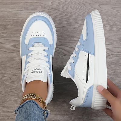Dames schoenen zomer Duitse training wit wit schoenen veelzijdig niche dikke zool casual sport board schoenen dames grote maat 37 blauw
