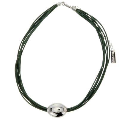 Behave - Groene Ketting met Zilverkleurig Detail - 40 cm