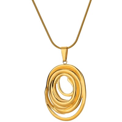 Holle Geometrische Ovalen Kettingen Voor Vrouwen Roestvrij Staal Goudkleurig Ovaal Hanger Ketting Feest Kerst Sieraden Cadeau Femme beige
