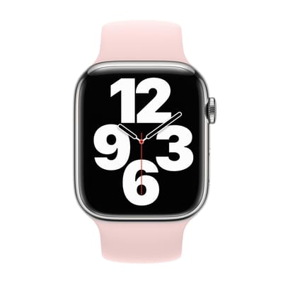 Apple Siliconen solobandje voor de Apple Watch | 44/45/46/49 mm - Maat 4 - Chalk Pink