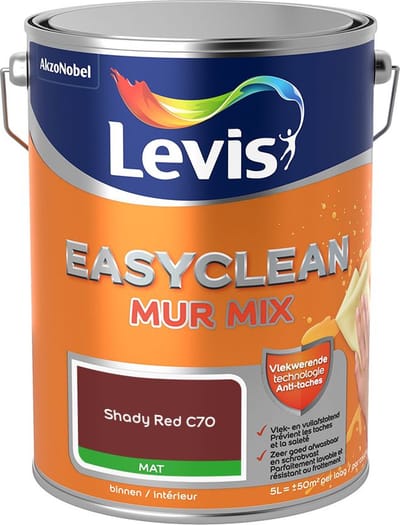 Levis - Easyclean Mur Mat Mix - Shady Red C70 - Mengverf - 5 L