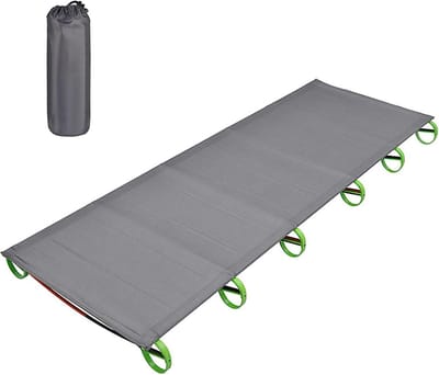 Reis Campingbed - Opvouwbaar Bed - Buiten Ontspannen - Sterk Aluminium Frame - 180x58x10cm - Groen
