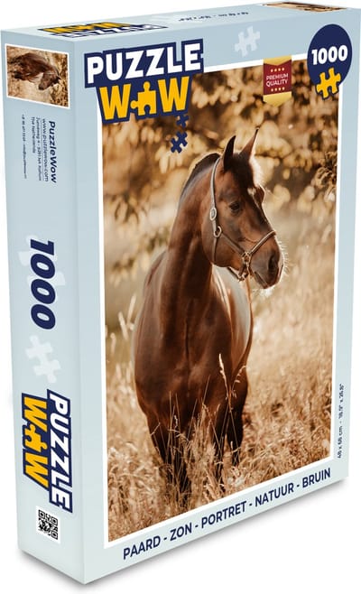 Puzzel Paard - Zon - Portret - Natuur - Bruin - Legpuzzel - Puzzel 1000 stukjes volwassenen
