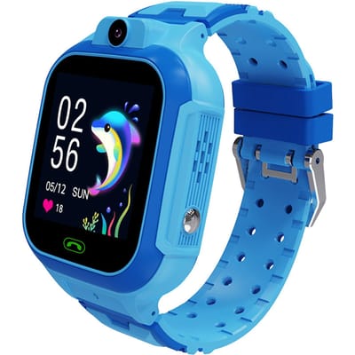 LT37 4G enfants téléphone intelligent appel montre vidéo Chat LBS GPS WiFi SOS moniteur caméra IP67 étanche bleu