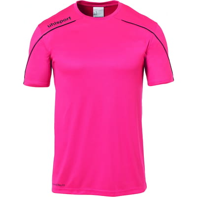 Uhlsport Stream 22 Shirt Korte Mouw Heren - Roze / Zwart | Maat: 2XL