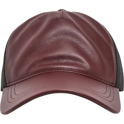 Flexfit - Synthetic Leather Trucker maroon/blk one size Trucker pet - Rood/Zwart