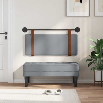 vidaXL - Hangend - hoofdbord - Lichtgrijs - Antiek - PU