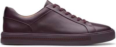 Clarks Un Maui Lace Dames Sneakers - Aubergine Leather - Maat 40