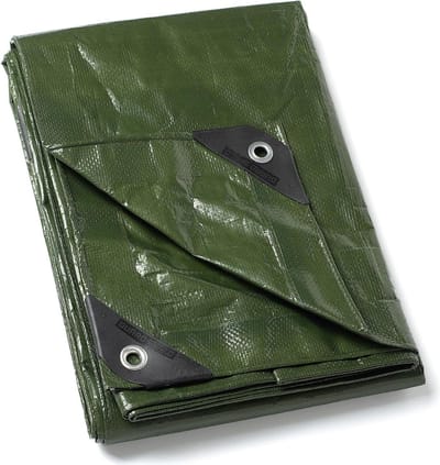 Dekzeil met oogjes, waterdicht, 6 m x 8 m, groen, multifunctioneel polyester zeildoek, 120 g/m² stoffen zeildoek, beschermend zeildoek, universeel zeildoek