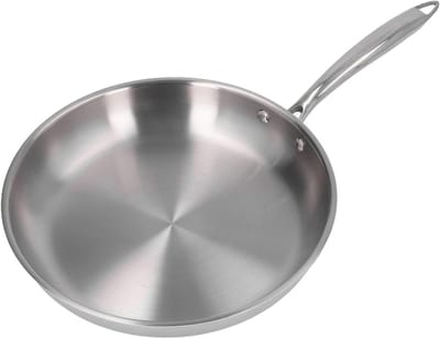 Roestvrijstalen Koekenpan - Antiaanbakpan - Omeletten Bakken - Gelijkmatige Warmteverdeling - 30cm - Zilver