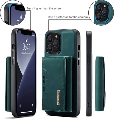 Apple iPhone 13 Pro Max | Lederen Telefoonhoesje | Back Cover | Pasjeshouder | Groen