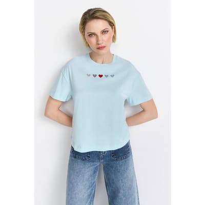 Rich & Royal Organic Contemporary Shirt Light Aqua Size: XS | T-Shirts Outlet | Dames | Blauw