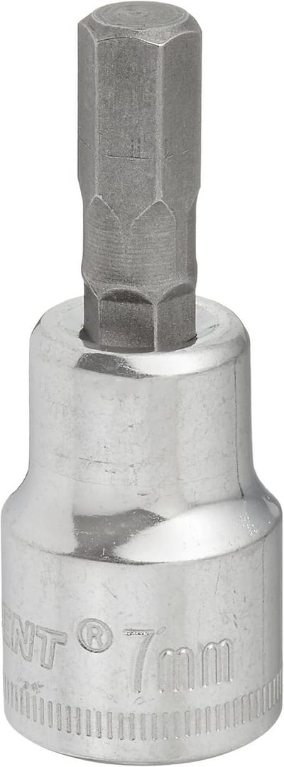 Dopsleutel Zeskant - Bit Dop - Bevestigingen Aanhaalt - Chroom Vanadium Staal - 7 mm - Zilver