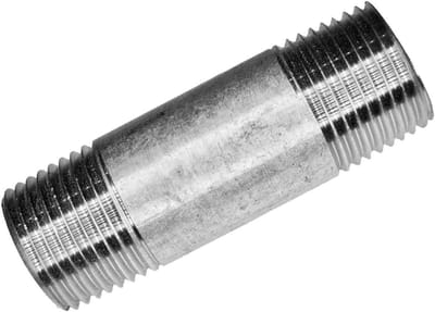 Dubbele Buis Nippel - Verbindingsstuk - Leidingwerk - Verzinkt Staal - 1 1/4 inch x 250 mm - Zilverkleurig