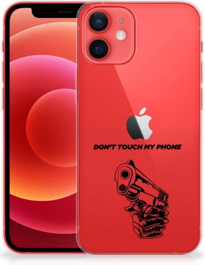 iPhone 12 Mini Silicone-hoesje Gun Don't Touch My Phone