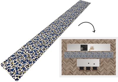 Keukenloper - Keukenmat - Panter - Design - Blauw - Groen - 400x50 cm - Keuken vloerkleed