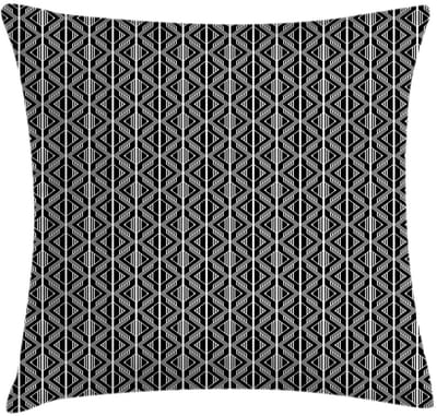 ABAKUHAUS Kussenhoes Geometrisch Rhombus – Dubbelzijdig – 40x40 cm – Antraciet/Wit