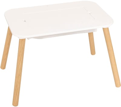 Atmosphera Kids Tekentafel/Kindertafel Buldy omkeerbaar tafelblad om LEGO op te bouwen - 69x47x43cm - Wit
