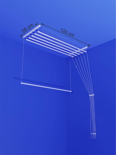 Heavy-duty Ruimtebesparend Plafond Droogrek - 6 stangen elk 120 cm lang