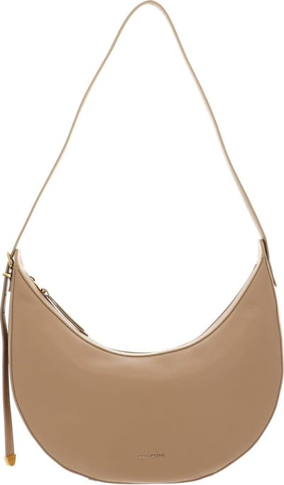 COCCINELLE Leren Schoudertas Coccinelle Gleen Handbag Grained Leather Fresh Beige
