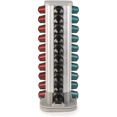 Ibili - Distributeur De Capsules Nespresso, 40 Capsules, Pivotant, Aluminium