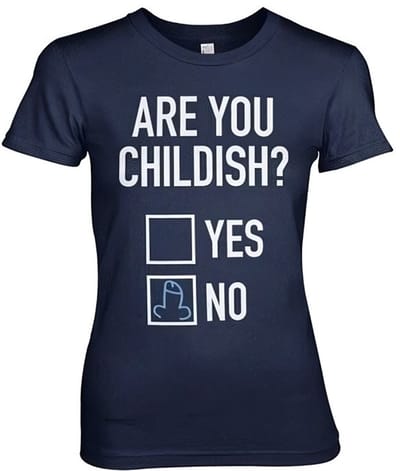 Hybris Are You Childish Girly T-shirt voor dames, marineblauw