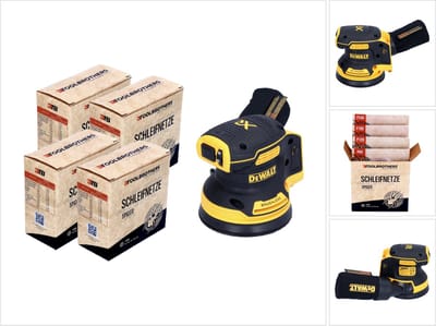 DeWalt DCW 210 N accu excenterschuurmachine 18 V 125 mm borstelloos solo + 4x Toolbrothers SPIDER netschuurset