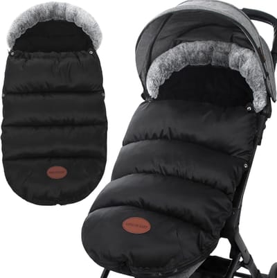 Kinderwagen Voetenzak - Baby Winterhoes - Warm Blijven - Waterafstotend Oxford Doek - 85 x 35 cm - Zwart